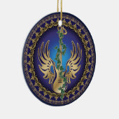 Heavenly Winged Guitar Keramisch Ornament (Rechts)