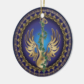 Heavenly Winged Guitar Keramisch Ornament (Links)