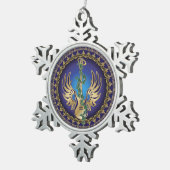 Heavenly Winged Guitar Tin Sneeuwvlok Ornament (Rechts)