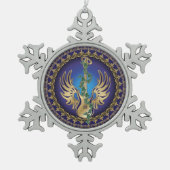 Heavenly Winged Guitar Tin Sneeuwvlok Ornament (Voorkant)