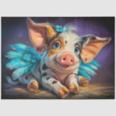Heavenly Winged Piglet Angel Decoupage Tissuepapier (Voorkant)