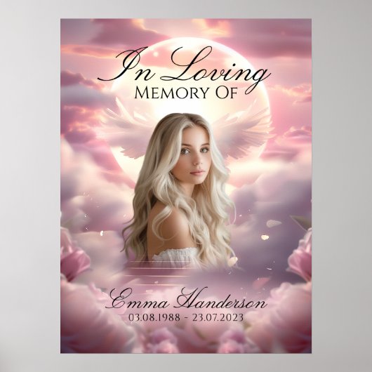 Heavenly Wings Memorial Welkomstbord Poster (Voorkant)