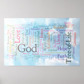 Heavenly Word Cloud Poster (Voorkant)