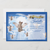 Heaven's Cat Birthday Invitation Kaart (Voorkant)