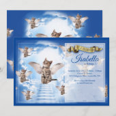 Heaven's Cat Birthday Invitation Kaart (Voorkant / Achterkant)