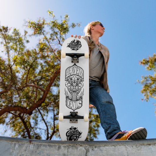 Heavens Devils – Schedel Motorrijder Skateboarddek Persoonlijk Skateboard (Buiten 1)
