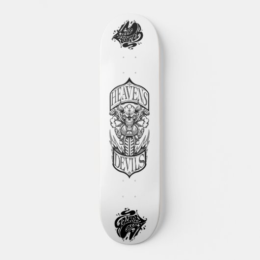 Heavens Devils – Skull Biker Skateboard Deck (Voorkant)