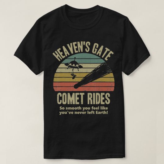Heaven's Gate Comet Rides Retro Man 90s Space Love T-shirt (Design voorkant)