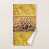 Heaven's Gate met een gouden foliestructuur en Jez Bad Handdoek (Handdoek)