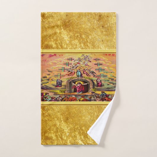 Heaven's Gate met een gouden foliestructuur en Jez Bad Handdoek (Handdoek)