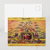 Heaven's Gate met een gouden foliestructuur en Jez Briefkaart (Voorkant / Achterkant)