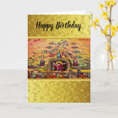 Heaven's Gate met een gouden foliestructuur en Jez Kaart (Gele Bloem)