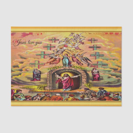 Heaven's Gate met een gouden foliestructuur en Jez Tissuepapier (Voorkant)