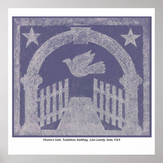 Heaven's Gate Tombstone Rubbing - Blue Poster (Voorkant)