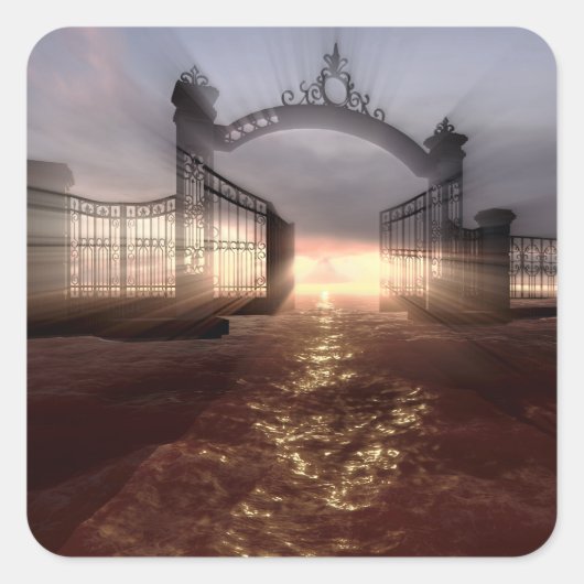 Heavens Gate Vierkante Sticker (Voorkant)