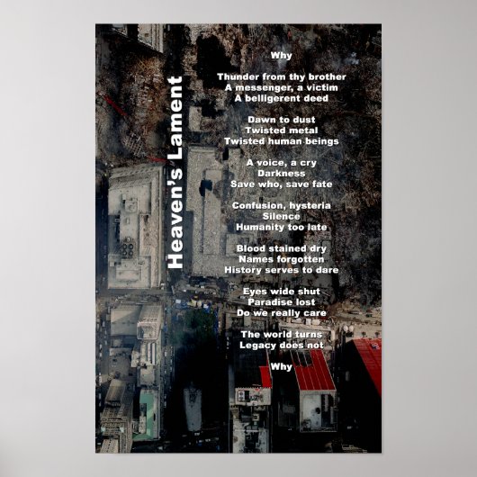 Heaven's Lament (9/11 Memorial Poetic Print) Poster (Voorkant)