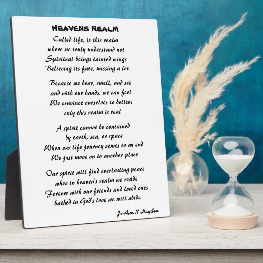 HEAVENS REALM POEM FOTOPLAAT (Zijkant)