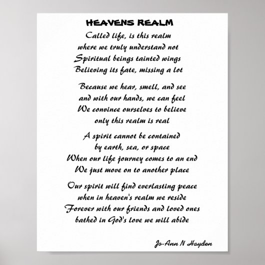HEAVENS REALM POEM POSTER (Voorkant)