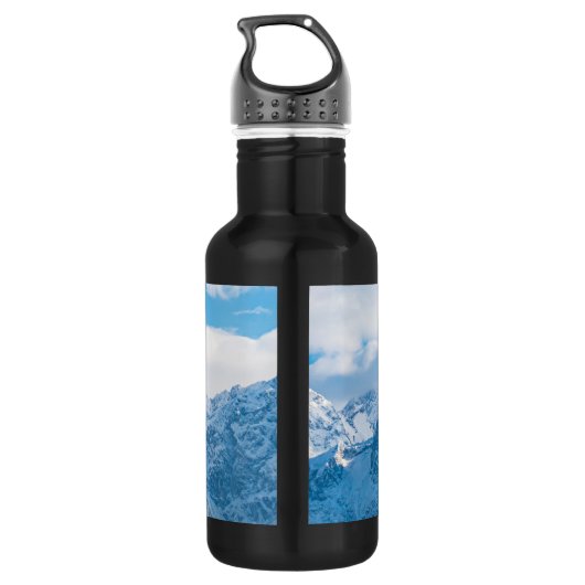 Heavens Tekst Naam Sky Blue Afbeelding Waterfles (Achterkant)