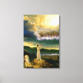 Heavens verwelkomen omhelzing Jezus in de schemeri Canvas Afdruk (Voorkant)