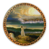 Heavens verwelkomen omhelzing Jezus in de schemeri Keramische Knop (Voorkant)