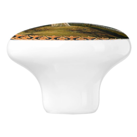 Heavens verwelkomen omhelzing Jezus in de schemeri Keramische Knop (Zijkant)