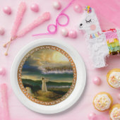 Heavens verwelkomen omhelzing Jezus in de schemeri Papieren Bordje (Feest)