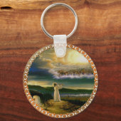 Heavens verwelkomen omhelzing Jezus in de schemeri Sleutelhanger (Voorkant)