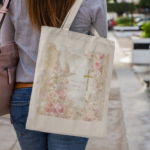 Heaveny Blush & Gold Quince, op maat Tote Bag