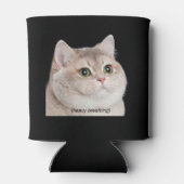 Heavy Breathing Cat Meme Dubbelzijdig Zwart Blikjeskoeler (Achterkant)