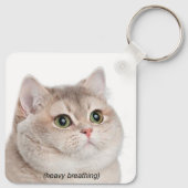Heavy Breathing Cat Meme Dubbelzijdige Sleutelhang Sleutelhanger (Achterkant)