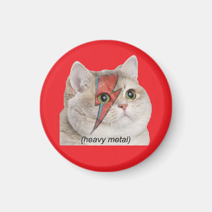Heavy Breathing Cat Meme Heavy Metal Rocker Magneet