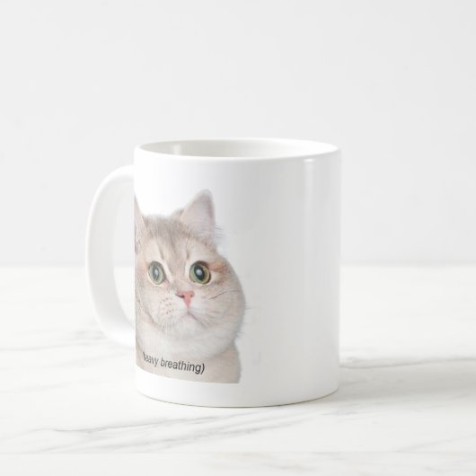 Heavy Breathing Cat Meme Mok Dubbelzijdig (Voorkant links)