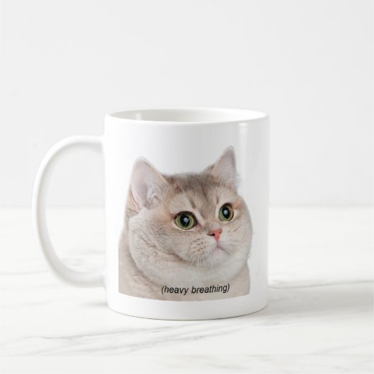 Heavy Breathing Cat Meme Mok Dubbelzijdig (Links)