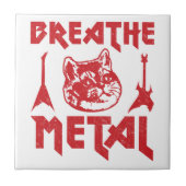 Heavy Breathing Cat Metal Tegeltje (Voorkant)