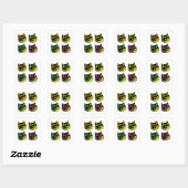 Heavy Breathing Cat Pop Art De Vier Kittens Vierkante Sticker (Vel)
