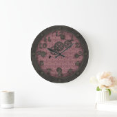 Heavy Bronze Steampunk Porthole Pink Grote Klok (Huis)