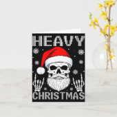Heavy Christmas Skull Fans Rock Music Winter Holid Kaart (Gele Bloem)