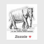 Heavy Cross-Hatched Elephant Sticker (Vel)