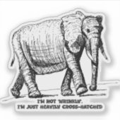 Heavy Cross-Hatched Elephant Sticker (Voorkant)