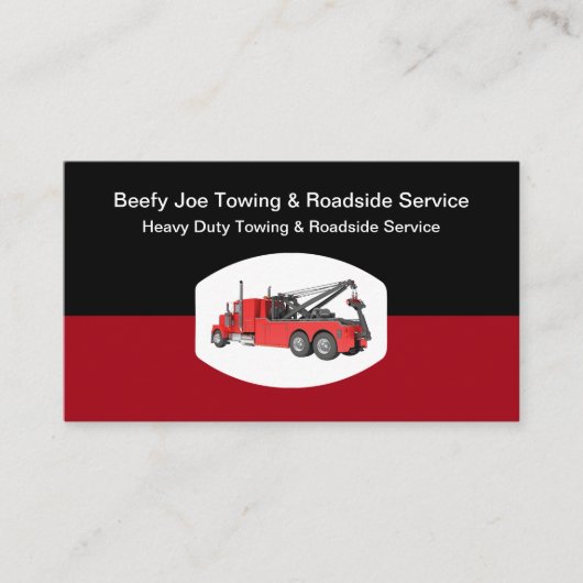Heavy Duty Tow Truck Roadside Service Visitekaartje (Voorkant)
