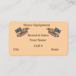 Heavy Equipment  Business Card Visitekaartje