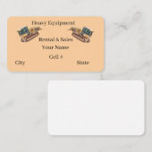 Heavy Equipment  Business Card Visitekaartje (Voorkant / Achterkant)