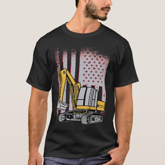 Heavy Equipment Excavator - Vlag T-shirt (Voorkant)