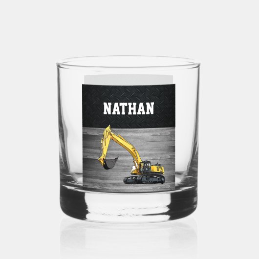 Heavy Equipment graafmachine bouw Mannen Whisky Glas (Voorkant)