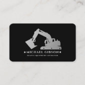 Heavy Equipment Operator Bouw Zwart Zilver Visitekaartje (Voorkant)