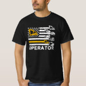 Heavy Equipment Operator Us Flag T-shirt (Voorkant)