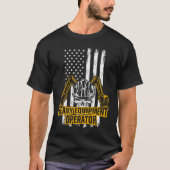 Heavy Equipment Operator US Flag T-shirt (Voorkant)