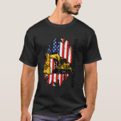 Heavy Equipt Operator Us Flag Heavy Machinery Oper T-shirt (Voorkant)