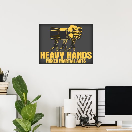 Heavy Hands MMA Poster (Thuiskantoor)